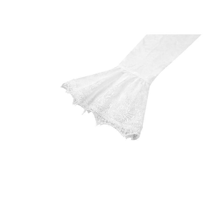 Darkinlove Women's Gothic Lace-up Turn-down Collar Puff Flare Sleeve Blouse