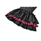 Darkinlove Women's Gothic Lace-up Two-tone Layered Ruffle Hem Slip Dress