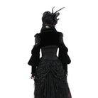 Darkinlove Women's Gothic Lantern Sleeved Lace Splice Velvet Cape