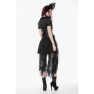 Darkinlove Women's Gothic Layered Lace Mesh Streamer Skirt