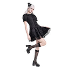 Darkinlove Women's Gothic Layered Lace Trim Ruffle Mini Skirt