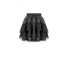 Darkinlove Women's Gothic Layered Lace Trim Ruffle Mini Skirt