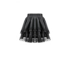 Darkinlove Women's Gothic Layered Lace Trim Ruffle Mini Skirt