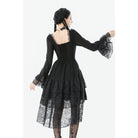 Darkinlove Women's Gothic Layered Lace-up Square-cut Collar Dress