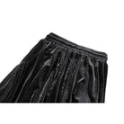 Darkinlove Women's Gothic Layered Pleated Mesh Splice Velvet A-Line Maxi Skirt