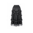 Darkinlove Women's Gothic Layered Ruffle Floral Lace Maxi Skirt
