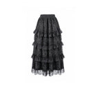 Darkinlove Women's Gothic Layered Ruffle Floral Lace Maxi Skirt