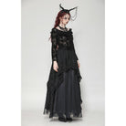 Darkinlove Women's Gothic Layered Ruffled Lace Shirt
