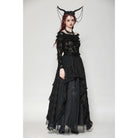 Darkinlove Women's Gothic Layered Ruffled Lace Shirt
