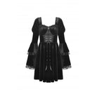 Darkinlove Women's Gothic Layered Sleeved Lace Splice Wedding Dress