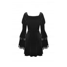Darkinlove Women's Gothic Layered Sleeved Lace Splice Wedding Dress