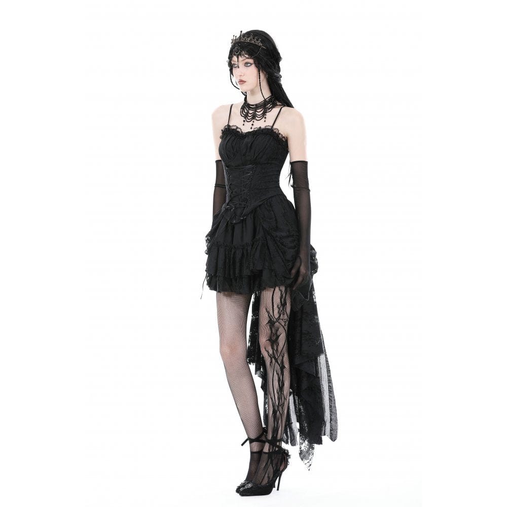 Darkinlove Women's Gothic Layered Unedged High-low Skirt