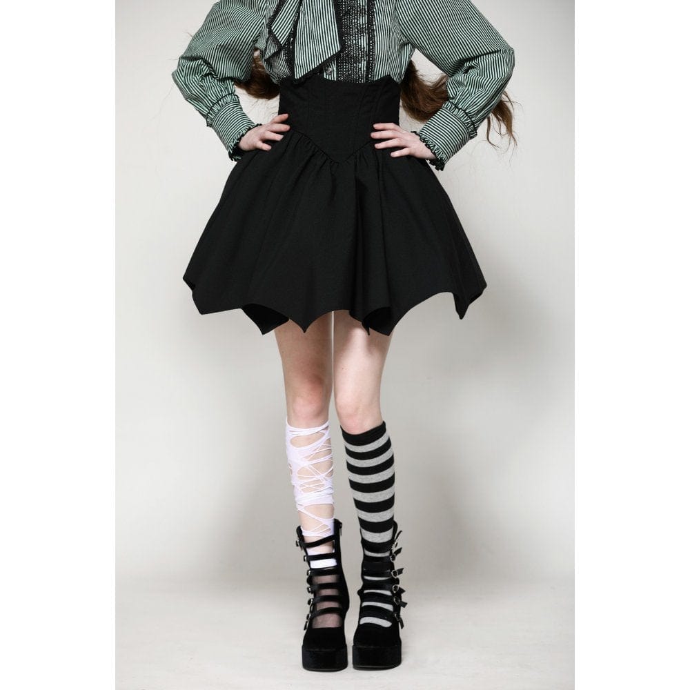 Darkinlove Women's Gothic Lolita Batwing High-waisted Short Skirt