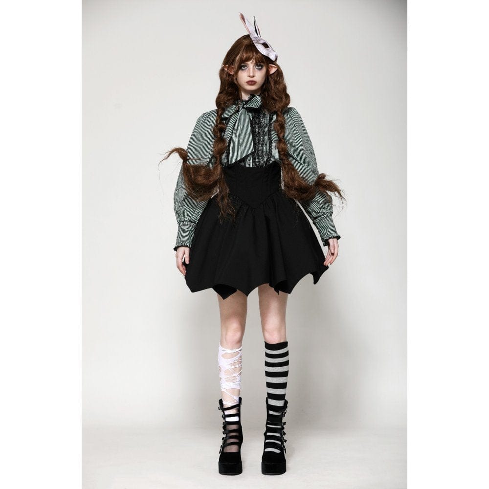 Darkinlove Women's Gothic Lolita Batwing High-waisted Short Skirt