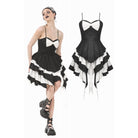 Darkinlove Women's Gothic Lolita Bowknot Contrast Color Slip Dress