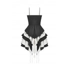 Darkinlove Women's Gothic Lolita Bowknot Contrast Color Slip Dress