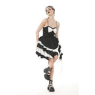 Darkinlove Women's Gothic Lolita Bowknot Contrast Color Slip Dress