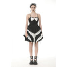 Darkinlove Women's Gothic Lolita Bowknot Contrast Color Slip Dress