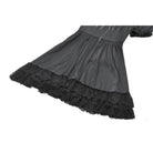 Darkinlove Women's Gothic Lolita Lacing-up Puff Sleeved Lace Dress