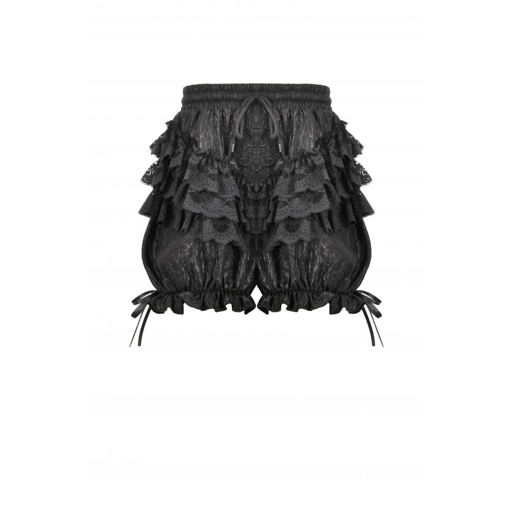 Darkinlove Women's Gothic Lolita Multilayered Lantern Shorts