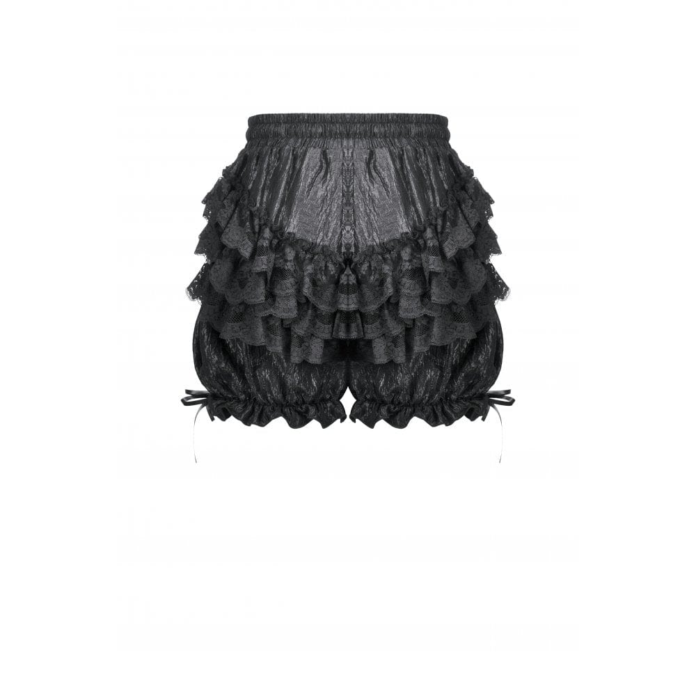 Darkinlove Women's Gothic Lolita Multilayered Lantern Shorts