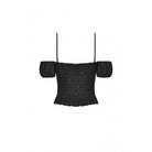 Darkinlove Women's Gothic Lolita Off Shoulder Bowknot Short Sleeved Crop Top