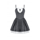 Darkinlove Women's Gothic Lolita Pinstriped Slip Dress