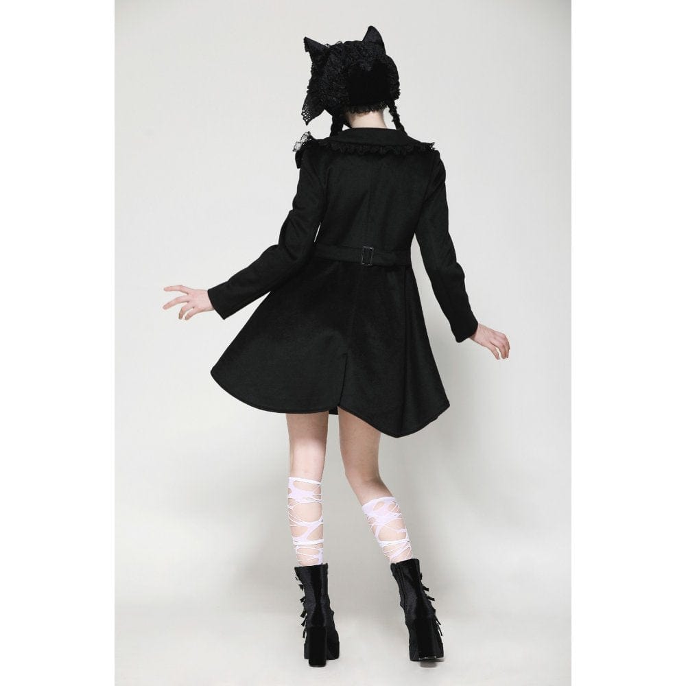 Darkinlove Women's Gothic Lolita Pleated Buttons Coat