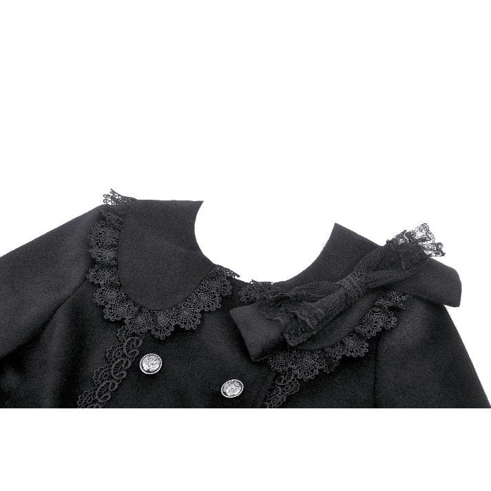 Darkinlove Women's Gothic Lolita Pleated Buttons Coat