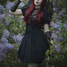 Darkinlove Women's Gothic Lolita Puff Sleeved Lace Doll Dress