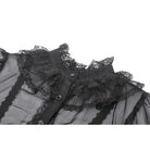 Darkinlove Women's Gothic Mesh Sheer Ruffled Short Sleeved Shirt