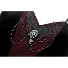 Darkinlove Women's Gothic Metal Chain Contrast Color Velvet Overbust Corset