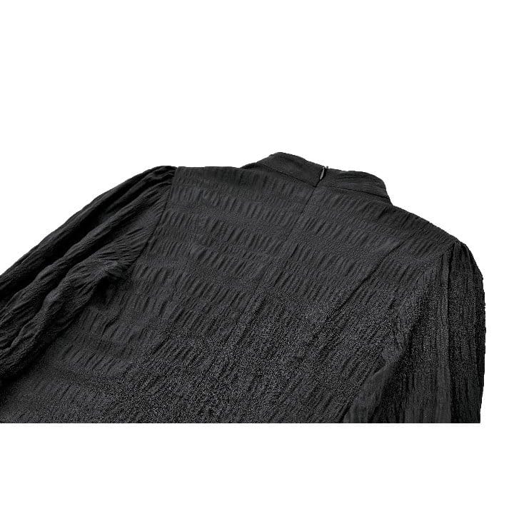 Darkinlove Women's Gothic Mock Neck Guipure Lace Bell Sleeve Maxi Dress