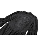 Darkinlove Women's Gothic Mock Neck Guipure Lace Bell Sleeve Maxi Dress