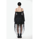 Darkinlove Women's Gothic Multi-Layered Lace Fishtail Slip Dress