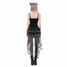 Darkinlove Women's Gothic Multilayer Buckle Straps Lace Patchwork Tank Top