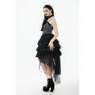 Darkinlove Women's Gothic Multilayer High/Low Lace Skirt