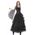 Darkinlove Women's Gothic Multilayer Lace Maxi Skirt