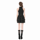 Darkinlove Women's Gothic Multilayer Ruffled Cutout Halter Dress