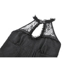 Darkinlove Women's Gothic Multilayer Ruffled Cutout Halter Dress