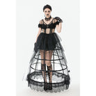 Darkinlove Women's Gothic Multilayer Sheer Mesh Dress
