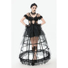 Darkinlove Women's Gothic Multilayer Sheer Mesh Dress