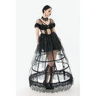 Darkinlove Women's Gothic Multilayer Sheer Mesh Dress