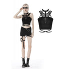Darkinlove Women's Gothic Net Splicing Midriff-baring Tank Tops