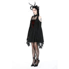 Darkinlove Women's Gothic Off Shoulder Lace Splice Dress