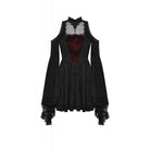 Darkinlove Women's Gothic Off Shoulder Lace Splice Dress