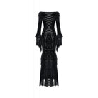 Darkinlove Women's Gothic Off Shoulder Lace Splice Velvet Dress