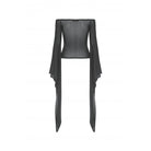 Darkinlove Women's Gothic Off Shoulder Lace-up Mesh Blouse