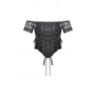 Darkinlove Women's Gothic Off Shoulder Ruffles Lace Top