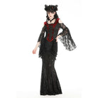 Darkinlove Women's Gothic Off-the-shoulder Contrast Color Lace Top